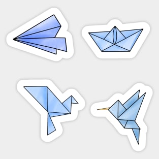 Blue Origami Sticker Pack Sticker